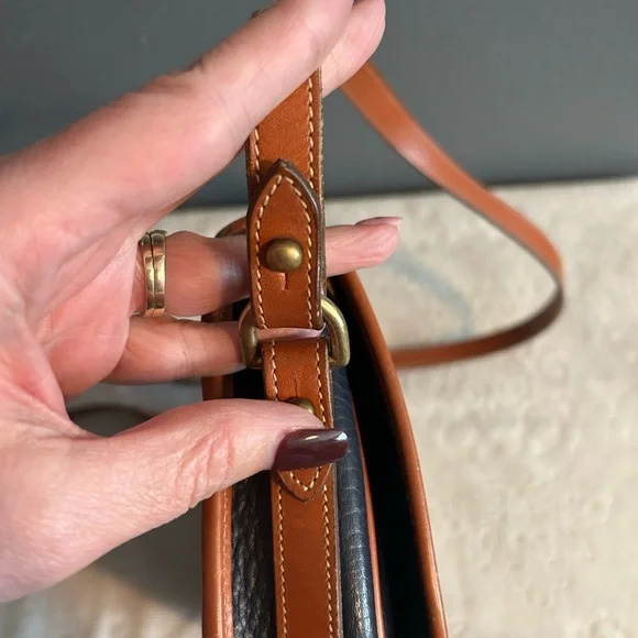 Dooney & Bourke Navy and Tan Crossbody Bag - Picture 9 of 15